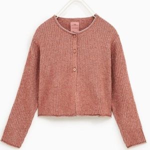 Zara Girl Sparkly Pink/Navy Cardigan